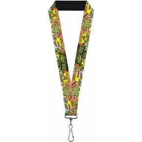 Buckle Down Lanyard-1.0"-Classic TMNT Turtles Pose14 '84 Pizza/verbi