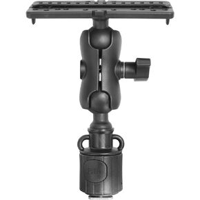 Upgrade Universal Fish Finder Mount Round Base, 360° Rotation Ball-Mount Fish Finder Bracket for Marine Boat Kayak Pontoon Canoe Can Installed M6 Single Hole or Slide Rail