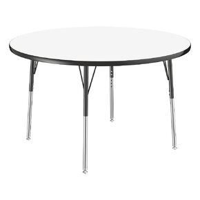 Learniture Adjustable-Height Dry-Erase Activity Whiteboard Top Table, 48" D Round, White
