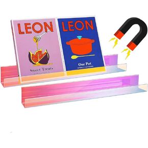 2pcs Magnetic Book Shelf for Whiteboard,Reusable Acrylic Magnetic Home Book Holder with Classroom,Book Display Shelf for Teacher Kids Office Color