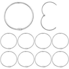 10 Pack 2 Inch Loose Leaf Binder Ring Gold Metal Nickel Plated Steel Keychain Key Rings Flashcard Rings Index Card Rings Paper Rings Book Rings Bulk for School Office Home