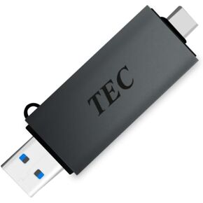 TEC Card Reader 2-in-1 USB-C/USB 3.2 MicroSD and SD Card Reader Adapter with Dual USB Output. Compatible with iPhone 15 Pro Max, MacBook Pro/Air, Chromebook, Galaxy, and More. Ideal for Creatives