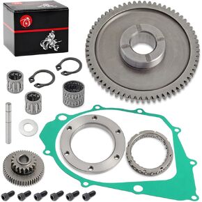 Starter Clutch One Way Bearing and Gear Idler + STARTER Motor IDLER GEAR Kit & Gasket For YAMAHA Warrior Raptor 350 Big Bear 350 Moto 4 YFM350ER Kodiak 400