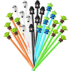 25Pcs Galaxy Wars Party Favors Gel Pen - Galaxy Wars Themed Gifts for Kids Decorations, Baby Star Themed Pens Black Baby Yoda Pens for Birthday Party Favors Prize Carnival Goodie Bag Filling Rewards