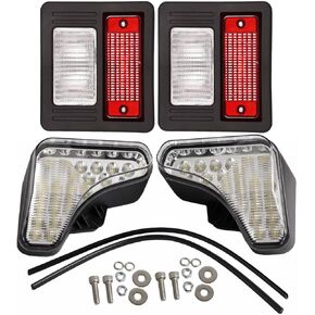 2 قطعة مصابيح أمامية LED 100 واط + 2 قطعة ضوء خلفي هالوجين خلفي للعمل Lihgt 7138040 7251340 7138041 7251341 متوافق مع جرافة انزلاقية بوبكات A770 S510 S530 S550 S570 S590 S630 +++ in Kuwait