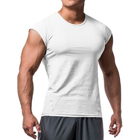 تي شيرت رجالي ذو قصة العضلات بأكمام قصيرة من أجل تمارين كمال الأجسام والتمارين الرياضية، تي شيرت قطني