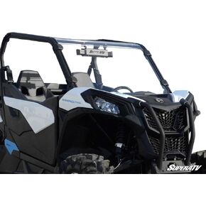 SuperATV Heavy Duty Scratch Resistant Full Windshield for 2018+ Can-Am Maverick Trail 800 / 1000 / 800 DPS / 1000 DPS | 1/4" Thick Polycarbonate 250X Stronger Than Glass | USA Made!