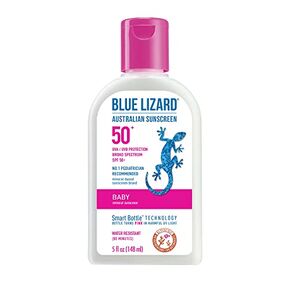 Blue Lizard Baby Mineral Sunscreen with Zinc Oxide, Water Resistant, UVA/UVB Protection with Smart Technology - Fragrance Free, Unscented, SPF 50 - 5 Fl Oz - Bottle in Kuwait