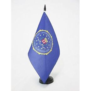 AZ FLAG United States FBI Table Flag 5'' x 8'' - US Federal Bureau of Investigation Desk Flag 21 x 14 cm - Black Plastic Stick and Base