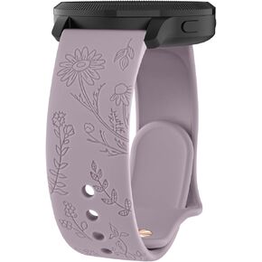 Meliya for Garmin Forerunner 245/245 Music Band, Forerunner 645/645 Music Band, Forerunner 55/158 Band, 20mm Flower Engraved Replacement Band for Vivoactive 5/Vivoactive 3/Vivomove/Venu Sq Band in Kuwait