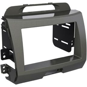 Scosche KA2099SB Compatible with 2011-15 Kia Sportage ISO Double DIN & DIN+Pocket Dash Kit, Silver
