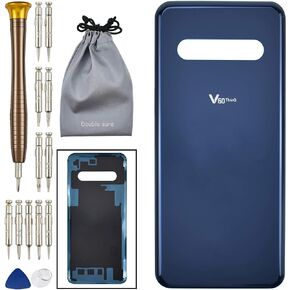 Glass Battery Door Adhesive has on The Case, Pre-Install Replacement for LG V60 ThinQ 5G Classy Blue LM-V600
