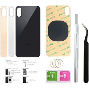 2 PCS Back Glass Replacement for iPhone Xs Back Cover Glass (5.8 Inch) with Pre-Installed Tape and Repair Tools (Gold)