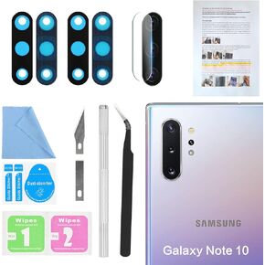 2PCS Galaxy Note 10/ Note 10+ Back Rear Camera Lens Glass Replacement, ASDAWN Back Lens Glass for Samsung Galaxy Note 10 and Note 10 Plus All Carriers with Free Lens Film +Installation Manual +Tools