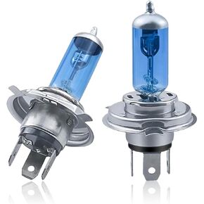 2 Pack H4 Car Halogen Lamp Bulb Light, 6000K Low Beam Light Bulb, H4 100W High Beam, Super Bright Conversion Kit, Plug-and-Play, Universal for Most Cars (White Light)