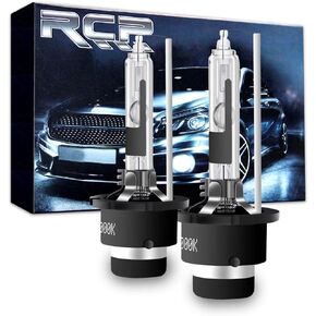 RCP - D2R6 - (A Pair) D2R 6000K Xenon HID Replacement Bulb Diamond White Metal Stents Base 12V Car Headlight Lamps Head Lights 35W