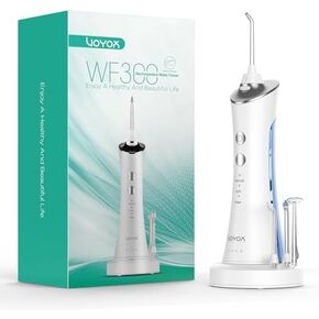 Water Flosser, Portable and Rechargeable Water Flossers for Teeth with 4 Flossing Tips & IPX7 Waterproof Teeth Cleaner Picks for Home Travel WF300 (Blue)