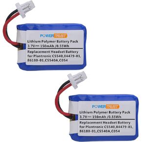 2Pcs CS540 C054 Replacement Battery for Plantronics 84479-01, 86180-01, CS540A, CS540, C054 Wireless Headset