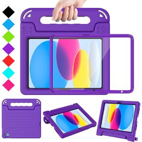 TIRIN Kids Case for New iPad 10th Generation 10.9 inch 2022 - with Built-in Screen Protector, Covertible Durable Lightweight Shockproof Handle Stand Kid-Proof 10.9" iPad 10th Gen Case for Kids, Blue