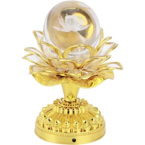 Zerodis Buddha Lotus Lamp, 7 Colorful LED Buddhist Light with Battery Operated Buddha Hall Supplies for Home Cabinet Meditation Altar Decor