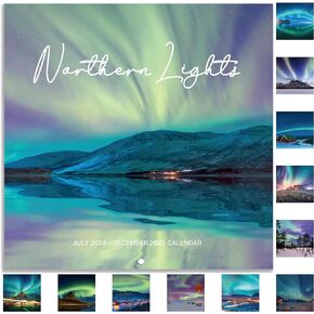 2025-2026 Wall Calendar - Northern lights Calendar 2025-2026, July 2025 - Dec 2026, 12" x 24" (Open), 18 Months Wall Calendar 2025-2026 with Hanging Holes