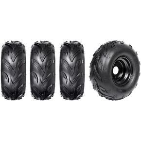 4PCS ATV Go Kart Tires and Rims Tubeless 16X8-7 Inch Front or Rear Tires with Rims for Go Kart Buggy ATV Mini-bikes Quad Bike Tires and Wheels 3 mounting holes
