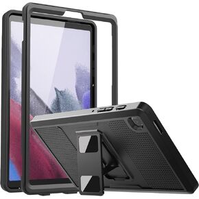 MoKo Case Fit Samsung Galaxy Tab A7 Lite 8.7-Inch 2021 (SM-T225/T220/T227), Shockproof Full Body Rugged Stand Back Cover Built-in Screen Protector Fit Galaxy Tab A7 Lite 8.7" 2021, Black