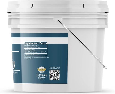 Earthborn Elements Hydrolyzed Marine Collagen Peptides Powder 1 Gallon Bucket, Pure & Undiluted, Dietary Supplement in Saudi Arabia