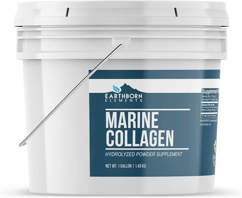 Earthborn Elements Hydrolyzed Marine Collagen Peptides Powder 1 Gallon Bucket, Pure & Undiluted, Dietary Supplement in Saudi Arabia