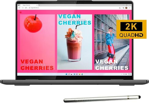 Lenovo Yoga 7i 2-in-1 Laptop, 14" 2.2K Touchscreen, Intel 12th Evo Platform 10-Core i5-1235U,8GB LPDDR5 RAM, 1024GB SSD, Intel Iris Xe Graphics, Backlit KB, FP, Win11 H, W/Stylus Pen in Saudi Arabia