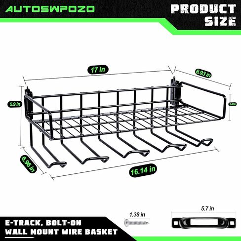 منظم أدوات الطاقة E-Track، رف أدوات معدني عالي التحمل بطبقتين، رف تخزين المرافق في المقطورات والكراجات والشاحنات مع المسار الإلكتروني (أسود) in Saudi Arabia
