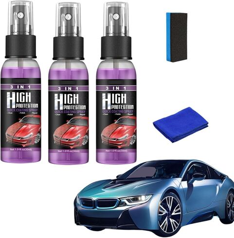 3PCS Car Coating Spray,3 in 1 High Protection Fast Car Ceramic Coating Spray, Car Scratch Repair Spray, Fast car Coating Spray, Easy to use and Clean(30mL) in Kuwait