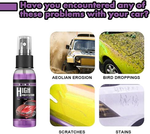 3PCS Car Coating Spray,3 in 1 High Protection Fast Car Ceramic Coating Spray, Car Scratch Repair Spray, Fast car Coating Spray, Easy to use and Clean(30mL) in Kuwait