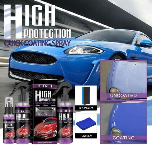 3PCS Car Coating Spray,3 in 1 High Protection Fast Car Ceramic Coating Spray, Car Scratch Repair Spray, Fast car Coating Spray, Easy to use and Clean(30mL) in Kuwait