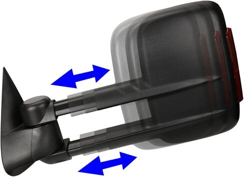 DNA Motoring TWM-001-T999-CH-SM زوج من المرايا الجانبية للسحب تعمل بالطاقة مع إشارة الانعطاف متوافقة مع 03-06 سيلفرادو سوبربان أفالانش سييرا يوكون in Kuwait