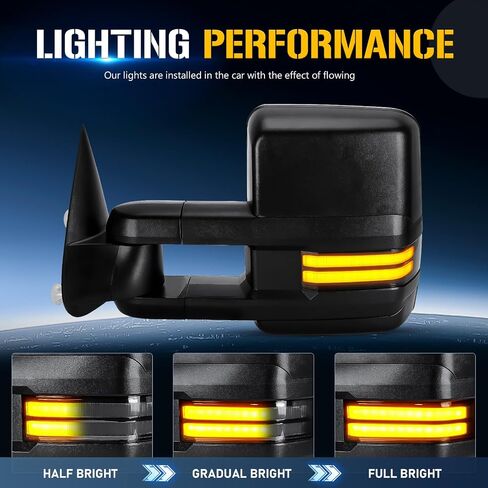 Towing Mirrors Fit for 1988-1998 Chevy GMC C1500 K1500 C2500 K2500 C3500 K3500 1992-2000 C1500 C2500 K1500 K2500 Suburban Tahoe Yukon w/Turn Signal Running Light Clearance Light Set of 2 in Saudi Arabia