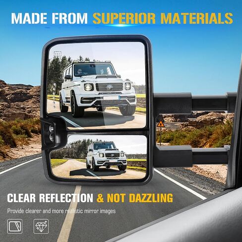 Towing Mirrors Fit for 1988-1998 Chevy GMC C1500 K1500 C2500 K2500 C3500 K3500 1992-2000 C1500 C2500 K1500 K2500 Suburban Tahoe Yukon w/Turn Signal Running Light Clearance Light Set of 2 in Saudi Arabia