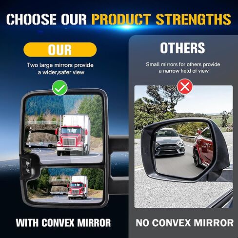 Towing Mirrors Fit for 1988-1998 Chevy GMC C1500 K1500 C2500 K2500 C3500 K3500 1992-2000 C1500 C2500 K1500 K2500 Suburban Tahoe Yukon w/Turn Signal Running Light Clearance Light Set of 2 in Saudi Arabia