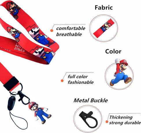 Cartoon Cute Anime Lanyard Keychain, Anime ID Badges Lanyard, Key Lanyard for ID Card Holder, Cell Phone Case in Saudi Arabia