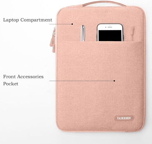 حقيبة كمبيوتر محمول متوافقة مع ماك بوك 12 بوصة بشاشة عرض ريتينا A1534/Air 13 M2 A2681 M1 A2337/Pro 13 A2338، 12.3 Acer Chromebook/HP/ASUS/Surface، حقيبة واقية مع جيب، وردي in Kuwait