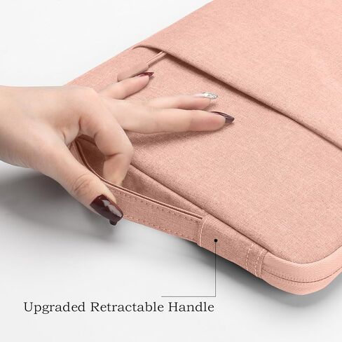 حقيبة كمبيوتر محمول متوافقة مع ماك بوك 12 بوصة بشاشة عرض ريتينا A1534/Air 13 M2 A2681 M1 A2337/Pro 13 A2338، 12.3 Acer Chromebook/HP/ASUS/Surface، حقيبة واقية مع جيب، وردي in Kuwait