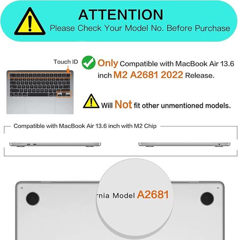 iLeadon for MacBook Air 13.6 inch Case 2022 Release A2681 M2 Chip with Liquid Retina Display & Touch ID, Plastic Hard Shell Case + Keyboard Cover + Screen Protector, Pink Marble in Kuwait