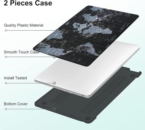 iLeadon for MacBook Air 13.6 inch Case 2022 Release A2681 M2 Chip with Liquid Retina Display & Touch ID, Plastic Hard Shell Case + Keyboard Cover + Screen Protector, Pink Marble in Kuwait