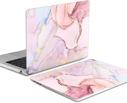 iLeadon for MacBook Air 13.6 inch Case 2022 Release A2681 M2 Chip with Liquid Retina Display & Touch ID, Plastic Hard Shell Case + Keyboard Cover + Screen Protector, Pink Marble in Saudi Arabia