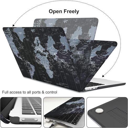 iLeadon for MacBook Air 13.6 inch Case 2022 Release A2681 M2 Chip with Liquid Retina Display & Touch ID, Plastic Hard Shell Case + Keyboard Cover + Screen Protector, Pink Marble in Kuwait