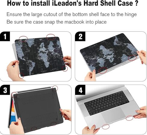 iLeadon for MacBook Air 13.6 inch Case 2022 Release A2681 M2 Chip with Liquid Retina Display & Touch ID, Plastic Hard Shell Case + Keyboard Cover + Screen Protector, Pink Marble in Kuwait