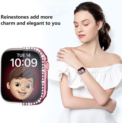 حافظة Cuteey مكونة من 5 قطع مع واقي شاشة من الزجاج المقوى لساعة Apple Series 7 مقاس 45 ملم، غطاء حماية كامل من البولي كربونات الصلب لملحقات iWatch 7 in Kuwait