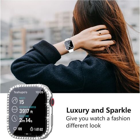 حافظة Cuteey مكونة من 5 قطع مع واقي شاشة من الزجاج المقوى لساعة Apple Series 7 مقاس 45 ملم، غطاء حماية كامل من البولي كربونات الصلب لملحقات iWatch 7 in Kuwait