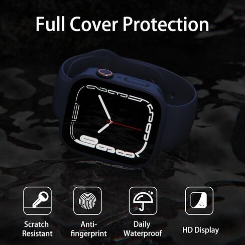 2 Pack Waterproof Case for Apple Watch Series 6 5 4 SE 44mm Screen Protector, 2 in 1 Full Protective 9H Glass Face Cover Front & Back Hard PC Bumper for iWatch Cover 44mm, Starlight x2 in Saudi Arabia