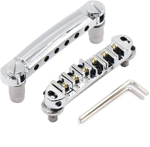 Guitar Roller Bridge with Studs, Allen Wrench Replacement Part for LP Style 6-String Electric Guitar Black in Saudi Arabia